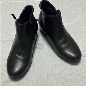 Trotters Black Ankle Booties with‎ Polished Finish